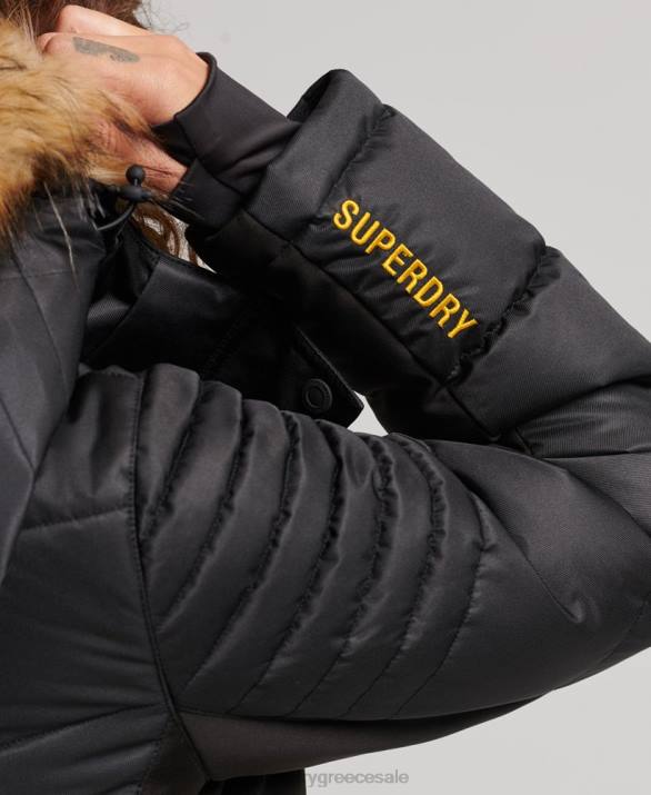 χιόνι luxe puffer jacket γυναίκες είδη ένδυσης μαύρος Superdry L02L3568