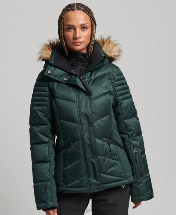 χιόνι luxe puffer jacket γυναίκες είδη ένδυσης πράσινος Superdry L02L3680