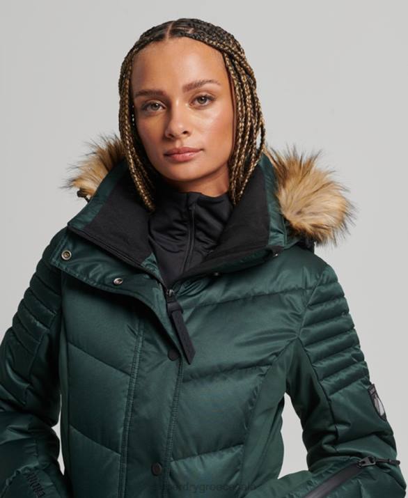 χιόνι luxe puffer jacket γυναίκες είδη ένδυσης πράσινος Superdry L02L3680