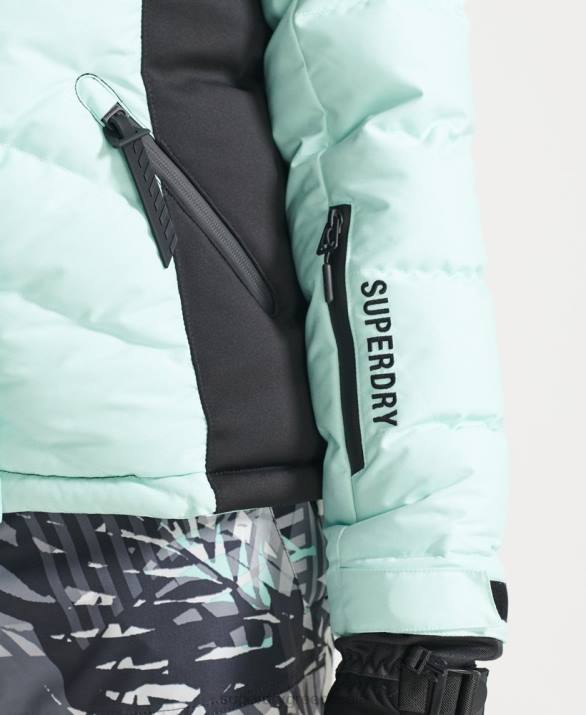 χιόνι luxe puffer jacket γυναίκες είδη ένδυσης γαλάζιο Superdry L02L5460