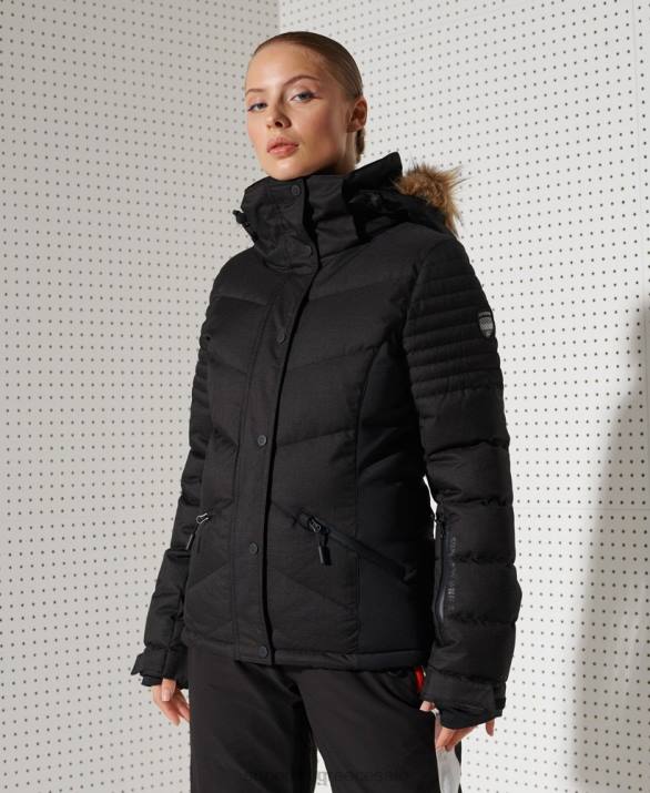 χιόνι luxe puffer jacket γυναίκες είδη ένδυσης μαύρος Superdry L02L5543