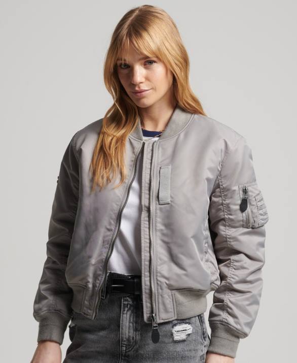 ma1 bomber jacket γυναίκες είδη ένδυσης γκρί Superdry L02L5699