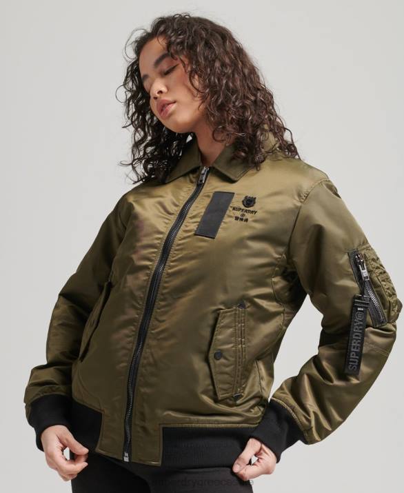 ενεργειακό ma2 bomber jacket γυναίκες είδη ένδυσης πράσινος Superdry L02L5508