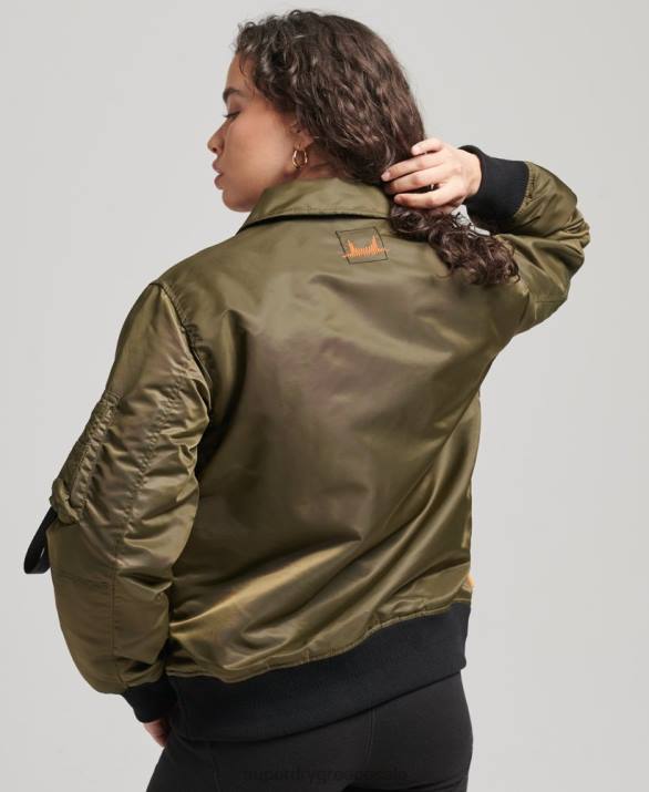 ενεργειακό ma2 bomber jacket γυναίκες είδη ένδυσης πράσινος Superdry L02L5508