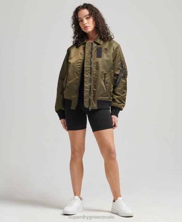 ενεργειακό ma2 bomber jacket γυναίκες είδη ένδυσης πράσινος Superdry L02L5508