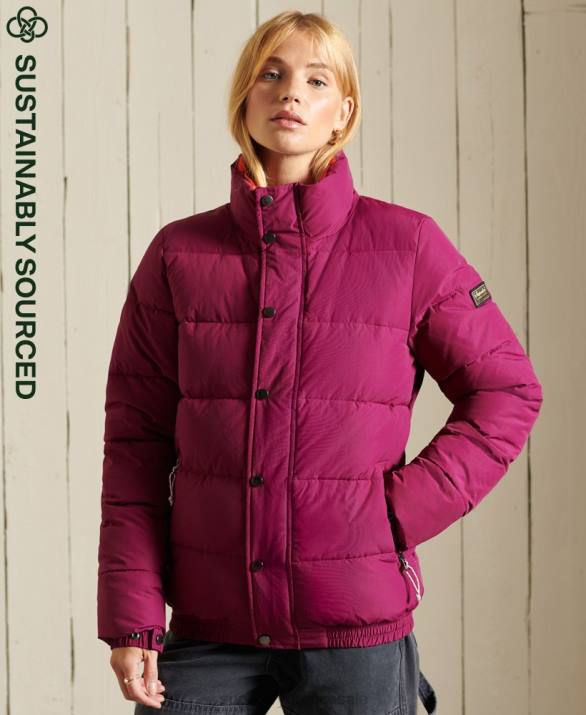 πηγή ρετρό puffer jacket γυναίκες είδη ένδυσης μωβ Superdry L02L5587