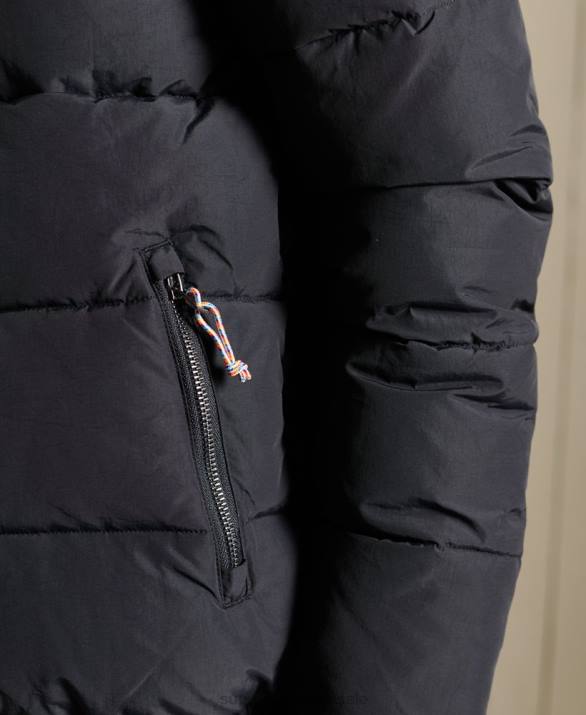 πηγή ρετρό puffer jacket γυναίκες είδη ένδυσης σκούρο γκρι Superdry L02L5625