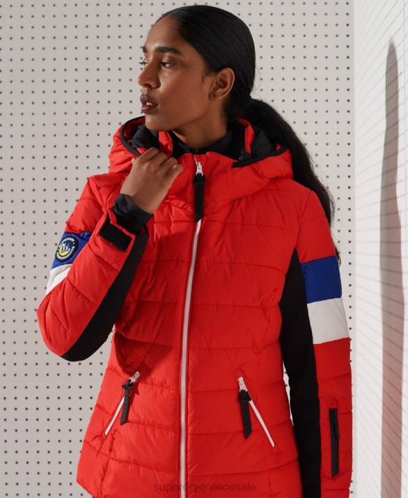 puffer jacket alpine revive γυναίκες είδη ένδυσης το κόκκινο Superdry L02L5677