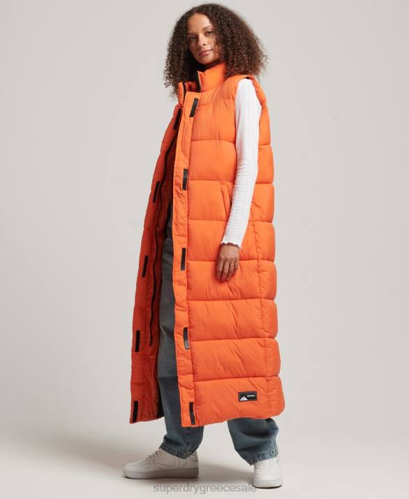 ripstop παραγάδι puffer gilet γυναίκες είδη ένδυσης πορτοκάλι Superdry L02L3695