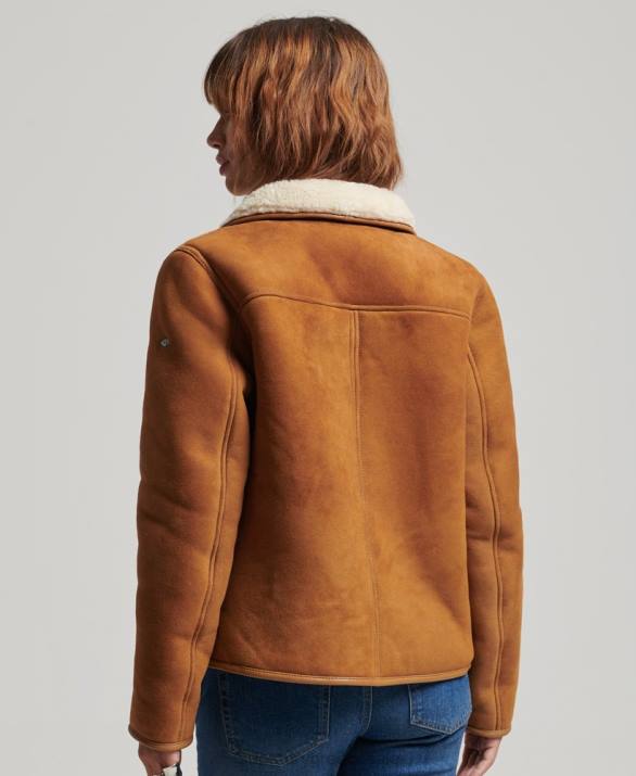 shearling αγγαρεία μπουφάν γυναίκες είδη ένδυσης βυρσοδέψω Superdry L02L5424