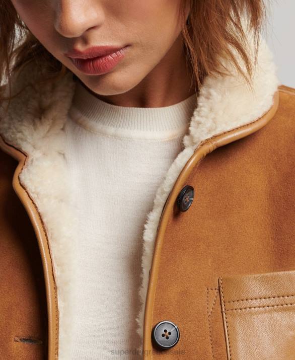 shearling αγγαρεία μπουφάν γυναίκες είδη ένδυσης βυρσοδέψω Superdry L02L5424