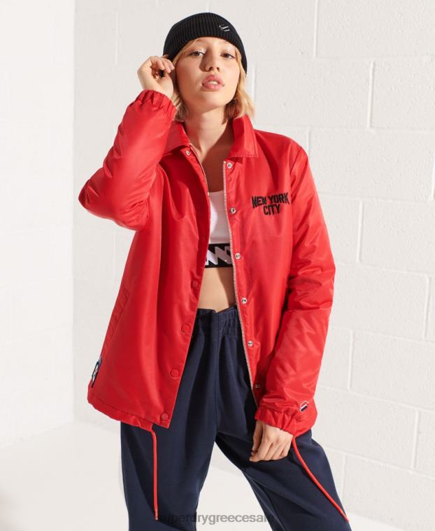 snap coach jacket γυναίκες Superdry είδη ένδυσης 00T2R5733 το κόκκινο