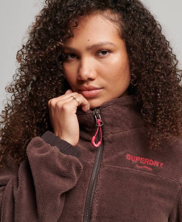 φλις μπουφάν trekker γυναίκες είδη ένδυσης καφέ Superdry L02L3559