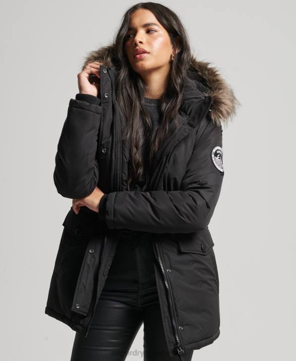 παλτό ashley everest parka γυναίκες είδη ένδυσης μαύρος Superdry L02L5415