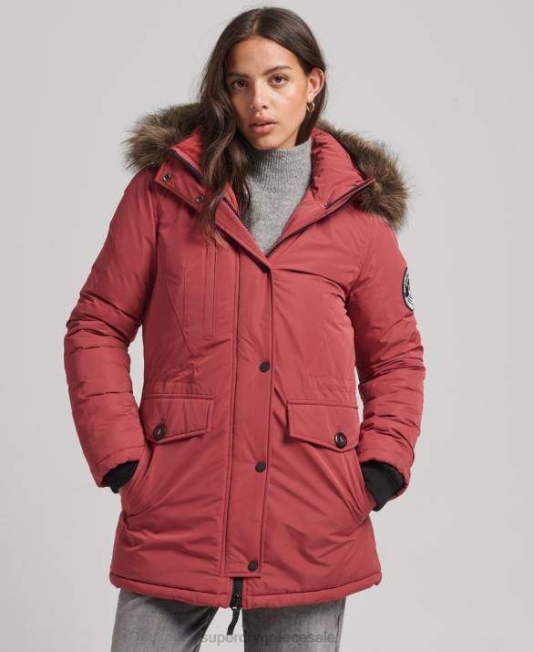 παλτό ashley everest parka γυναίκες είδη ένδυσης το κόκκινο Superdry L02L5466