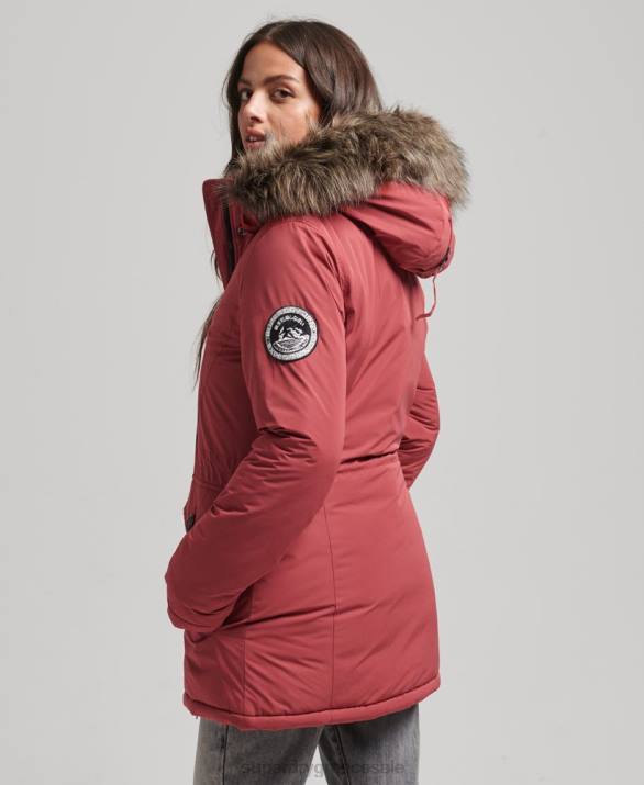 παλτό ashley everest parka γυναίκες είδη ένδυσης το κόκκινο Superdry L02L5466