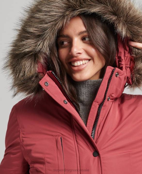 παλτό ashley everest parka γυναίκες είδη ένδυσης το κόκκινο Superdry L02L5466