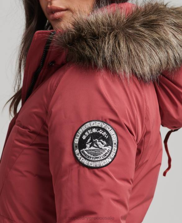 παλτό ashley everest parka γυναίκες είδη ένδυσης το κόκκινο Superdry L02L5466