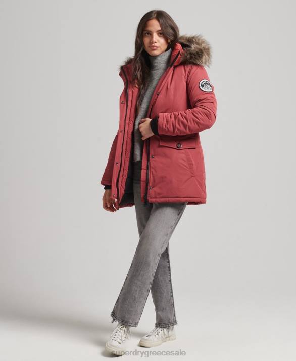 παλτό ashley everest parka γυναίκες είδη ένδυσης το κόκκινο Superdry L02L5466