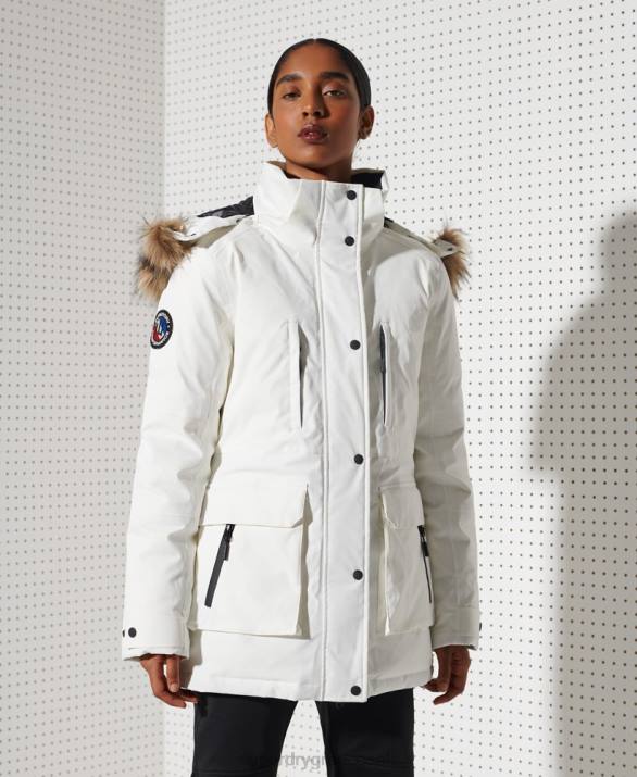 παλτό everest down snow parka γυναίκες είδη ένδυσης άσπρο Superdry L02L5487