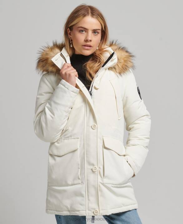 παλτό everest parka γυναίκες είδη ένδυσης άσπρο Superdry L02L3604