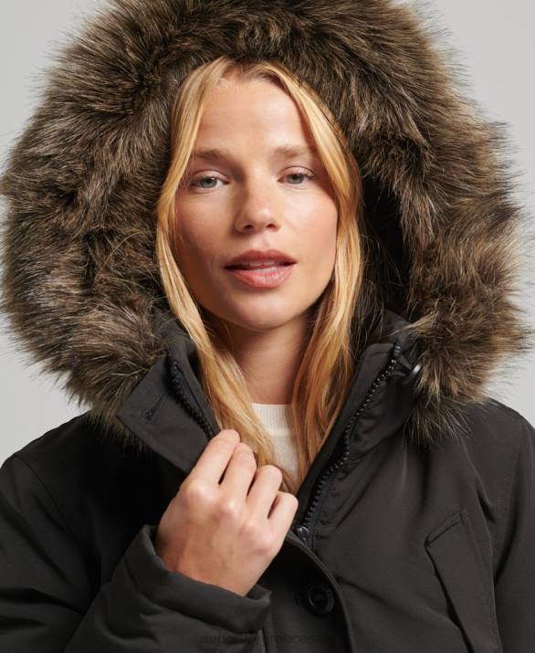 παλτό everest parka γυναίκες είδη ένδυσης σκούρο γκρι Superdry L02L3780