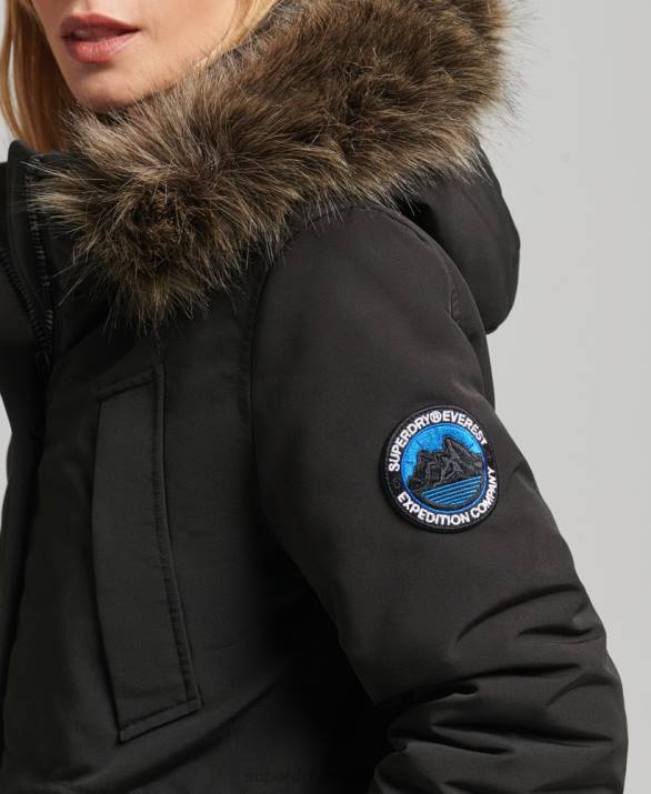 παλτό everest parka γυναίκες είδη ένδυσης σκούρο γκρι Superdry L02L3780