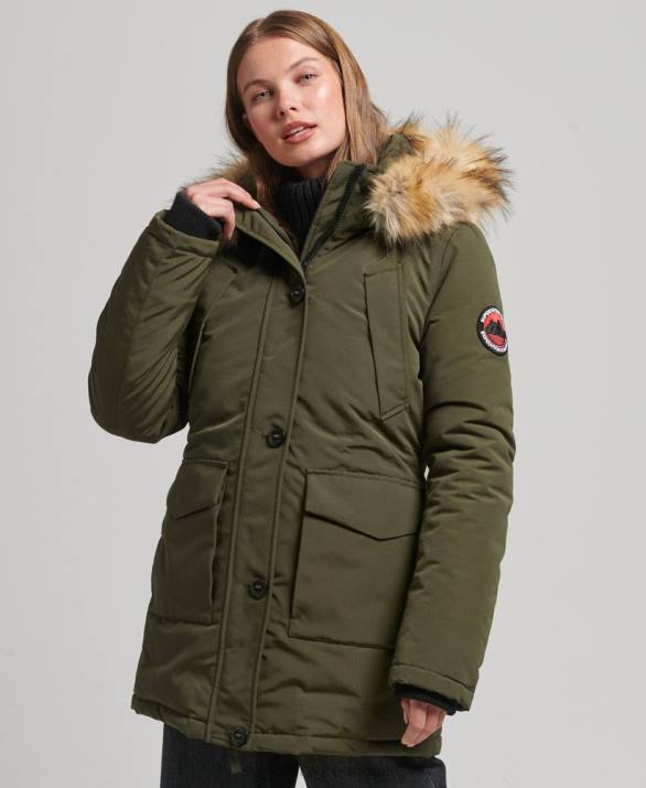 παλτό everest parka γυναίκες είδη ένδυσης πράσινος Superdry L02L3781