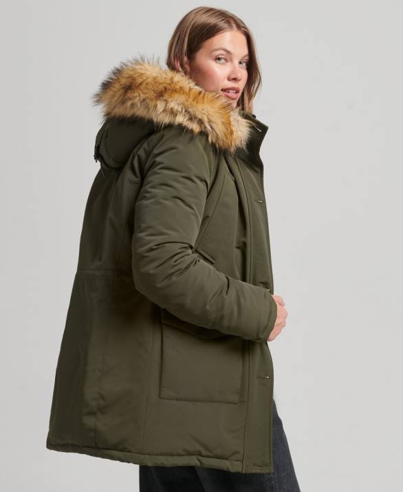 παλτό everest parka γυναίκες είδη ένδυσης πράσινος Superdry L02L3781