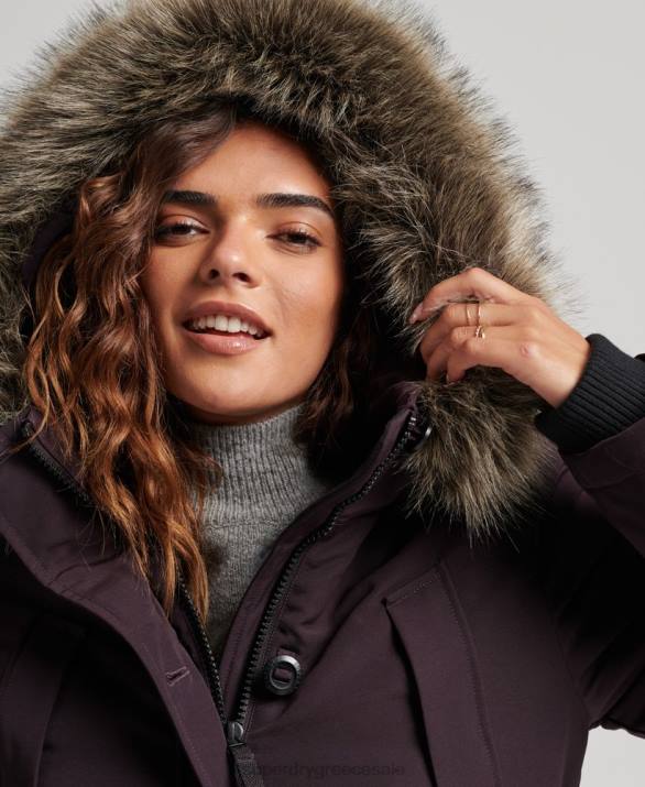 παλτό everest parka γυναίκες είδη ένδυσης μωβ Superdry L02L3786