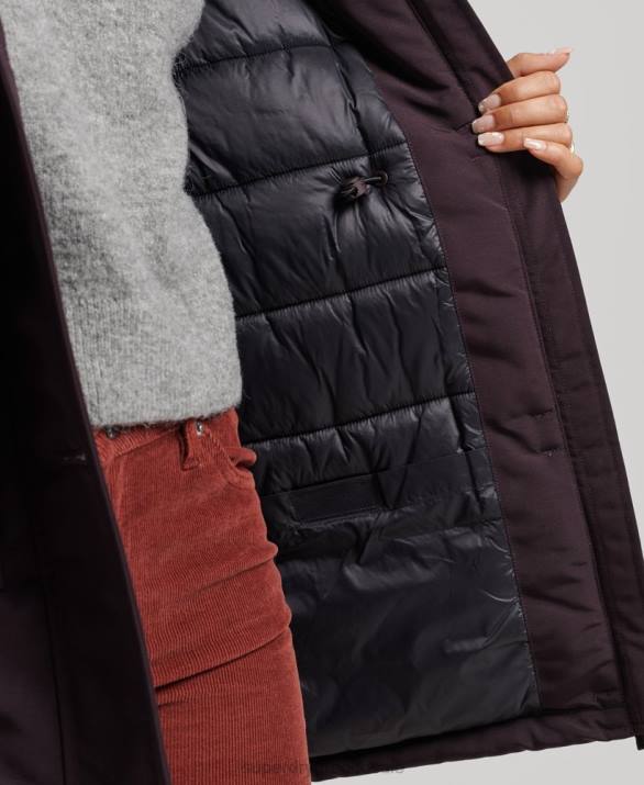 παλτό everest parka γυναίκες είδη ένδυσης μωβ Superdry L02L3786