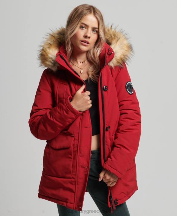 παλτό everest parka γυναίκες είδη ένδυσης το κόκκινο Superdry L02L3809