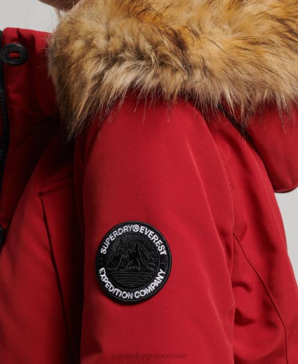 παλτό everest parka γυναίκες είδη ένδυσης το κόκκινο Superdry L02L3809