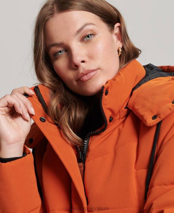 puffer παλτό παραγάδι everest γυναίκες είδη ένδυσης πορτοκάλι Superdry L02L3673