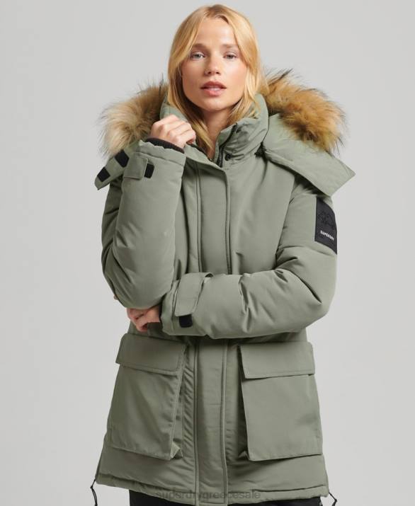 xpd everest parka παλτό γυναίκες είδη ένδυσης χακί Superdry L02L3655