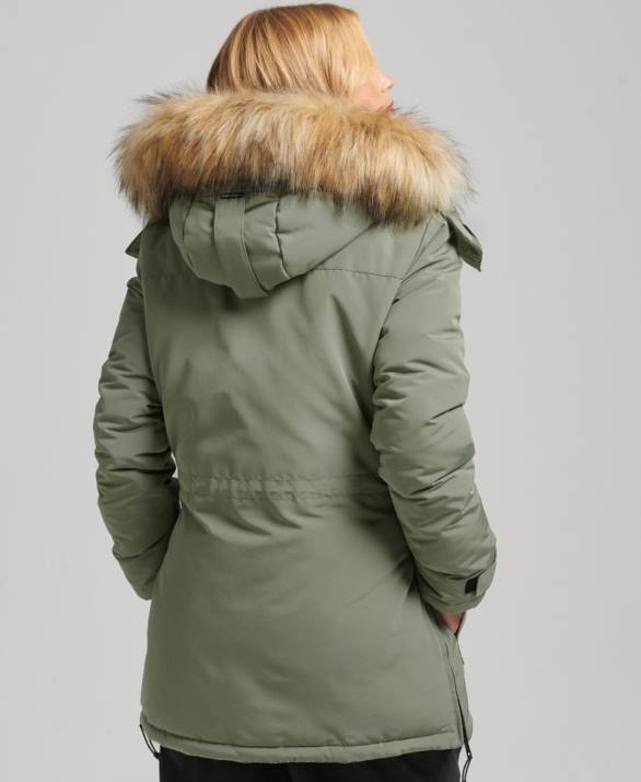 xpd everest parka παλτό γυναίκες είδη ένδυσης χακί Superdry L02L3655