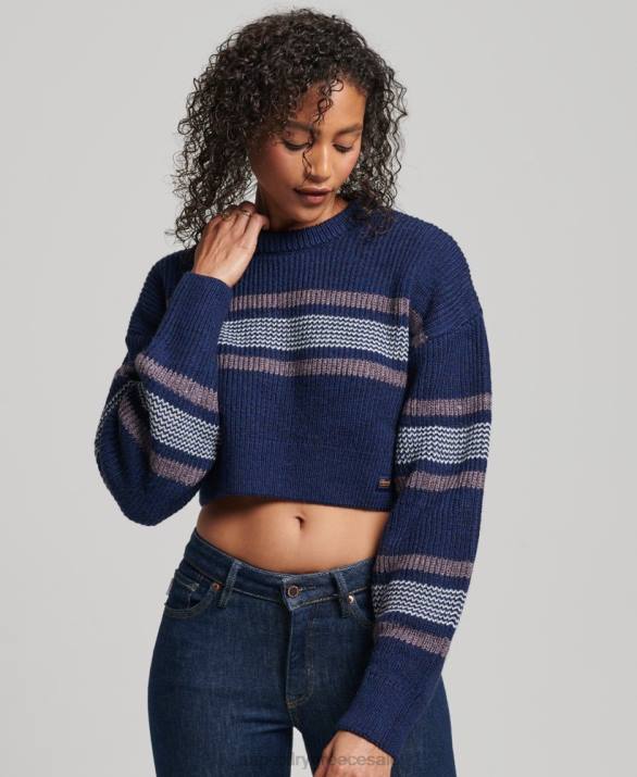 cropped classic crew jumper γυναίκες είδη ένδυσης ΠΟΛΕΜΙΚΟ ΝΑΥΤΙΚΟ Superdry L02L3957