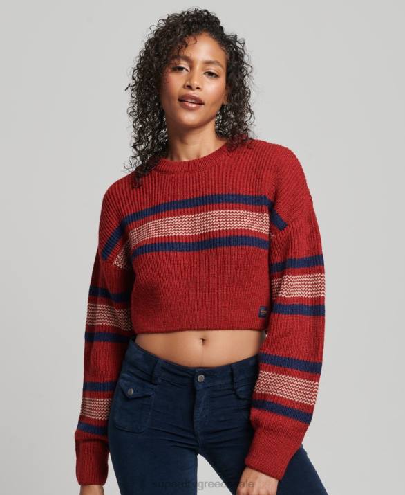 cropped classic crew jumper γυναίκες είδη ένδυσης πορτοκάλι Superdry L02L3964