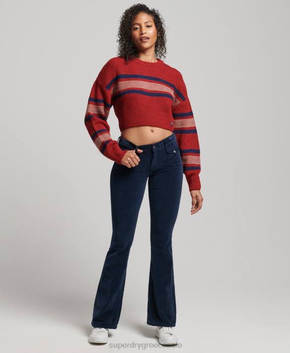 cropped classic crew jumper γυναίκες είδη ένδυσης πορτοκάλι Superdry L02L3964