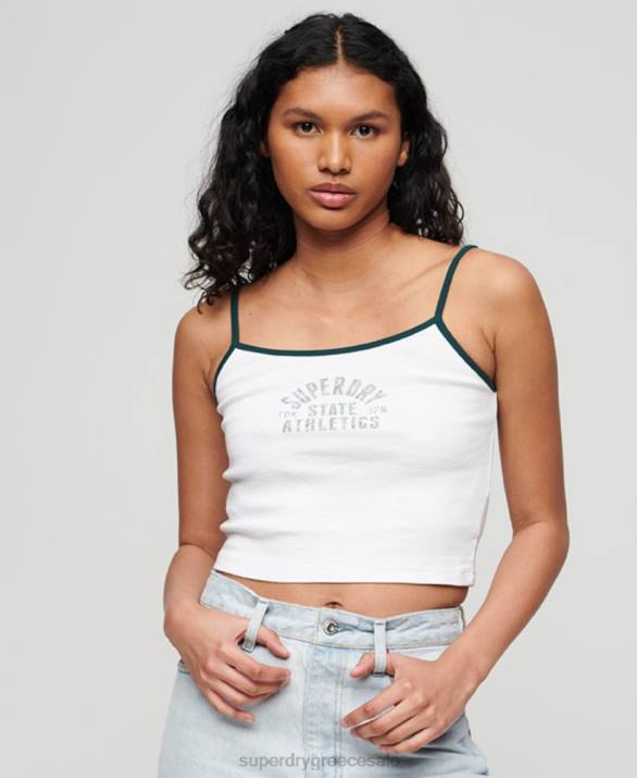 αθλητικό απαραίτητο crop cami top γυναίκες είδη ένδυσης άσπρο Superdry L02L2921