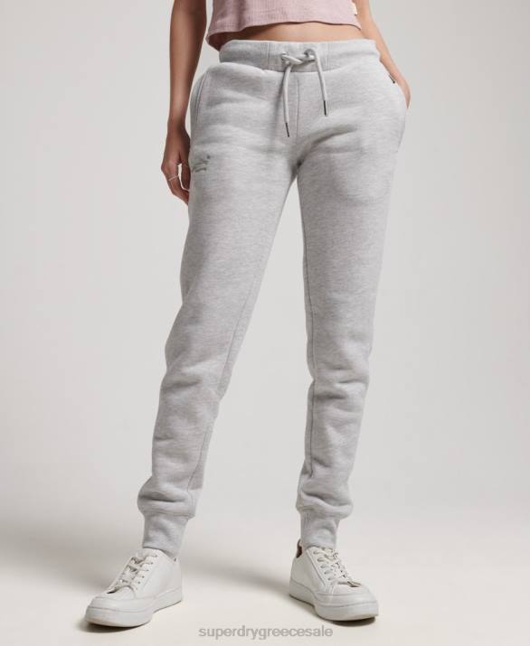 vintage λογότυπο κεντημένα joggers γυναίκες είδη ένδυσης ανοιχτό γκρι Superdry L02L3896