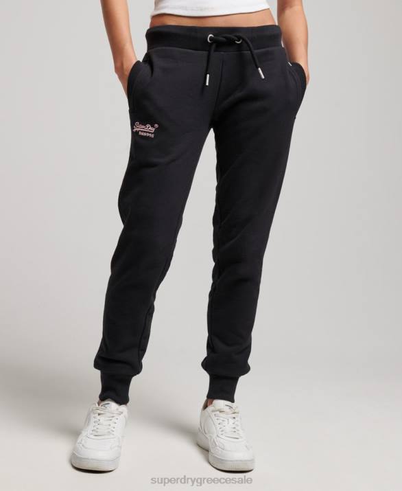 vintage λογότυπο κεντημένα joggers γυναίκες είδη ένδυσης μαύρος Superdry L02L3903