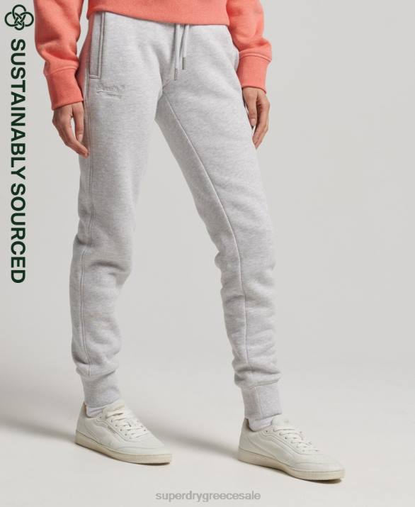 οργανικό βαμβάκι vintage λογότυπο κεντημένο joggers γυναίκες είδη ένδυσης ανοιχτό γκρι Superdry L02L3924