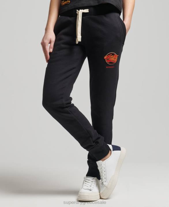 vintage κολεγιακό joggers γυναίκες είδη ένδυσης μαύρος Superdry L02L6571