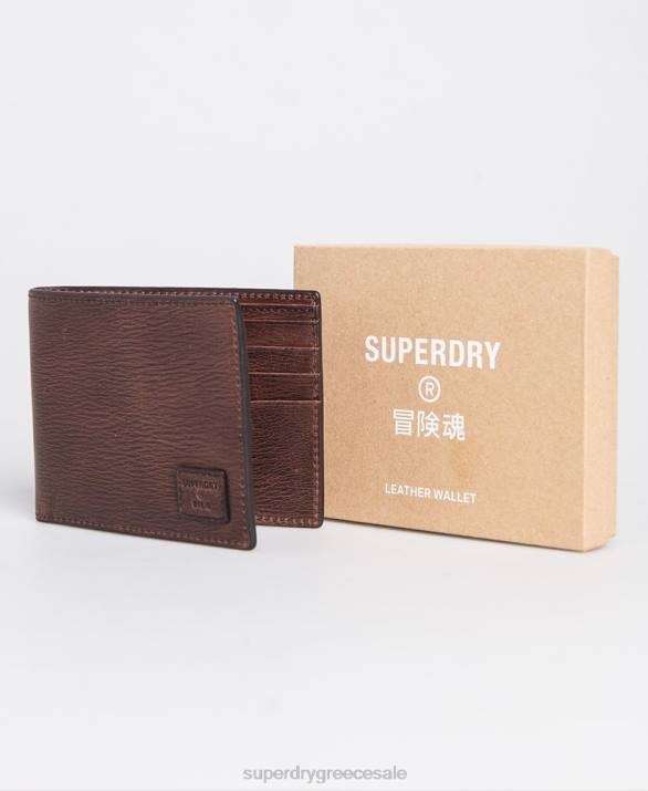 δίπτυχο πορτοφόλι benson boxed άνδρες αξεσουάρ καφέ Superdry L02L6429