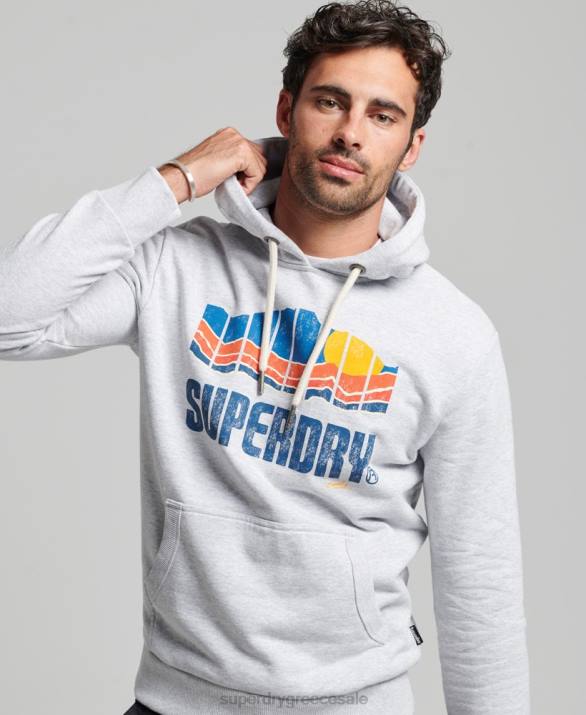 υπέροχο hoodie για εξωτερικούς χώρους άνδρες είδη ένδυσης γκρί Superdry L02L472