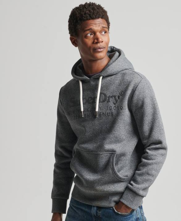 τονικό hoodie του χώρου άνδρες είδη ένδυσης σκούρο γκρι Superdry L02L5189