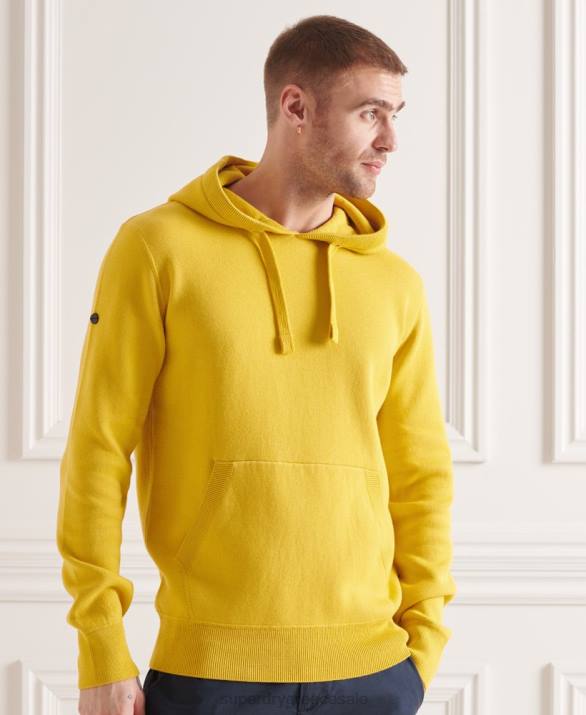 Απαραίτητο hoodie από βιολογικό βαμβάκι άνδρες είδη ένδυσης κίτρινος Superdry L02L5317