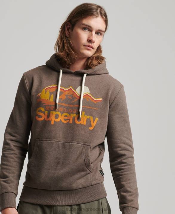 υπέροχο hoodie για εξωτερικούς χώρους άνδρες είδη ένδυσης καφέ Superdry L02L688