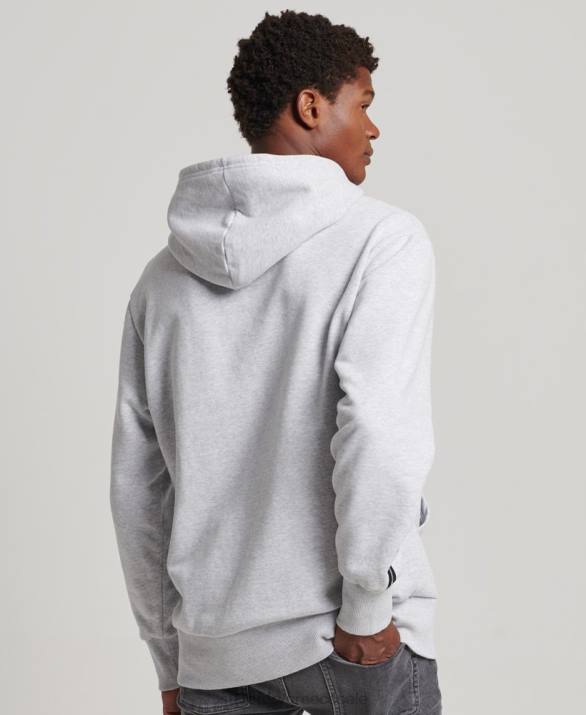 ανακυκλωμένο hoodie πόλης άνδρες είδη ένδυσης ανοιχτό γκρι Superdry L02L793